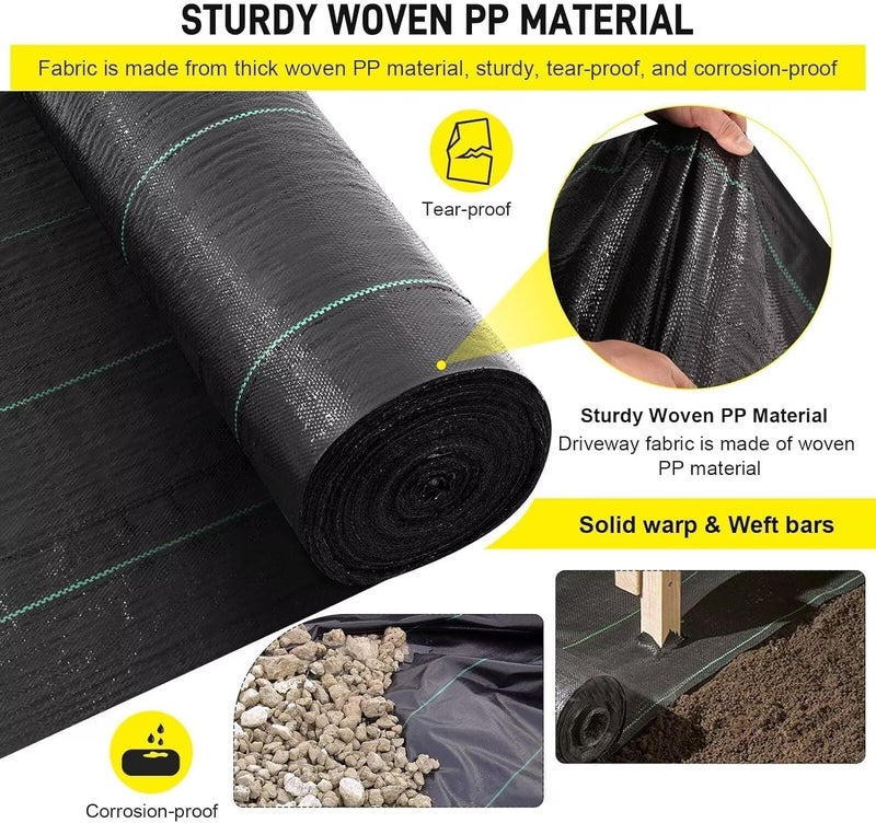 forimo Driveway Fabric, 13x65 ft Road Fabric Commercial Barrier Fabric, Landscape Fabric Heavy Duty 5OZ French Drain Fabric for Erosion Control,Landscape Fabric,Construction Projects - Image 3